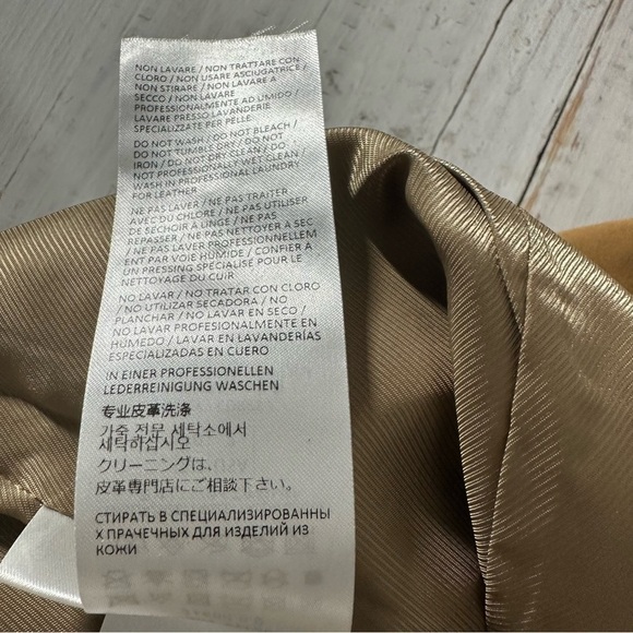 Eleventy Platinum Leather Suede Straight Leg Pants Size US 2 EU 40 Camel Brown - Picture 7 of 12